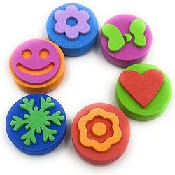 Sponge Stamp Round 6pcs